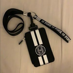VS PINK card holder lanyard
